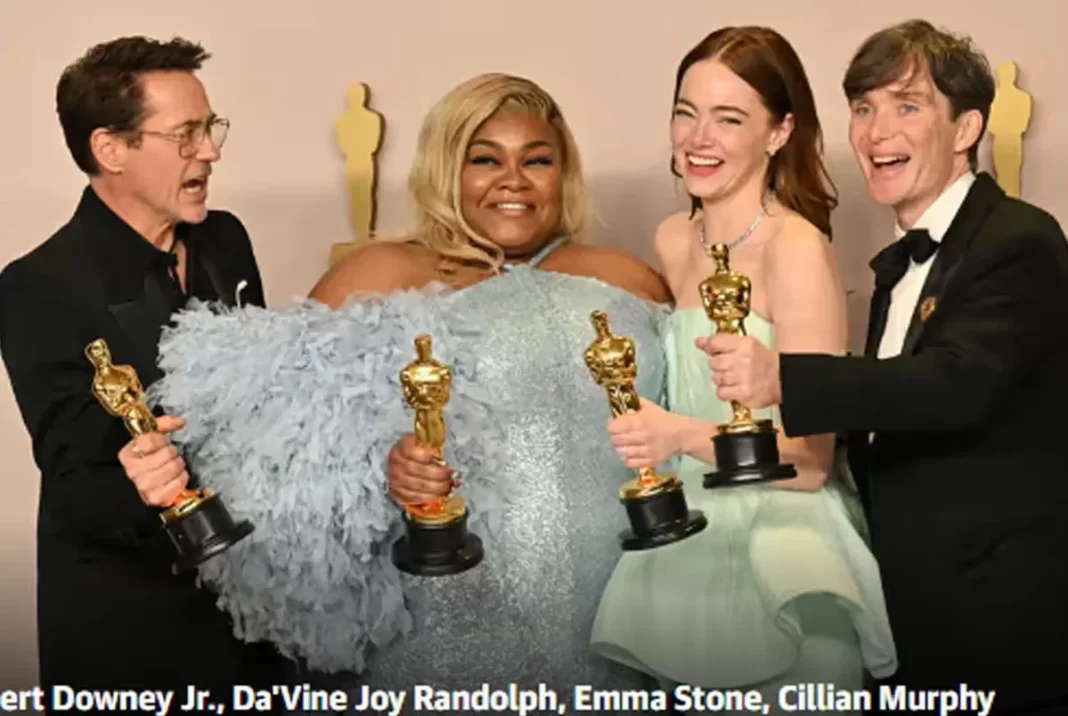 Oppenheimer” Emerges Victorious at the 96th Oscars: Best Actor Murphy, Actress Emma Stone