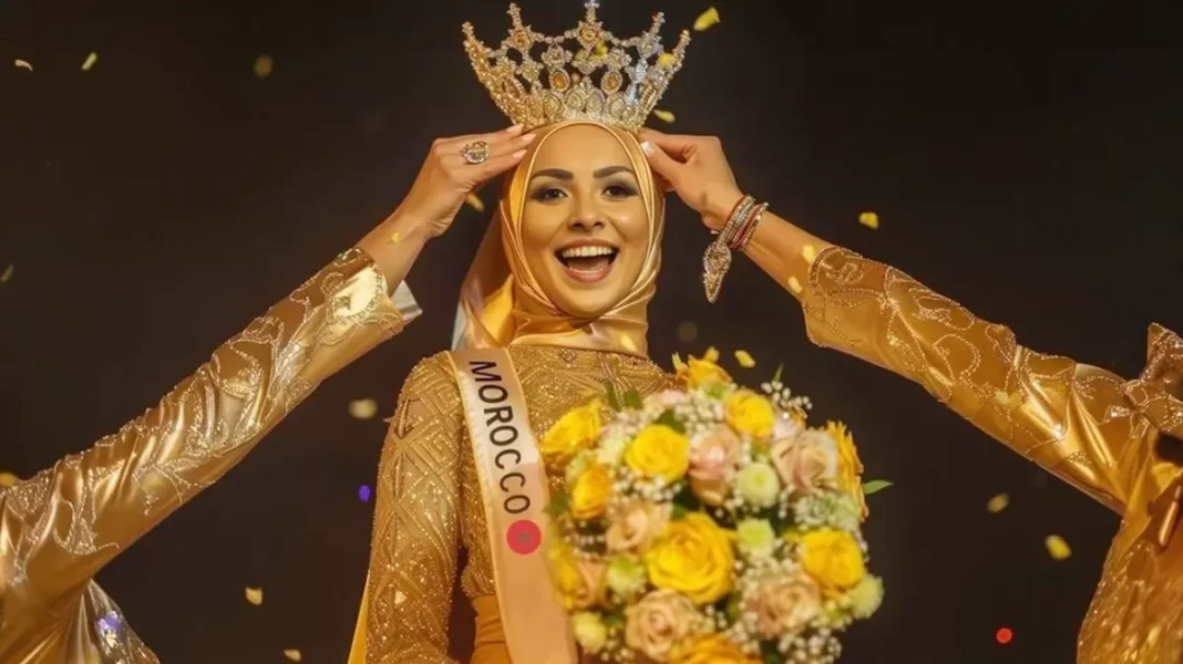 The Crown of ‘AI’ Miss World Rose on Laili’s Head